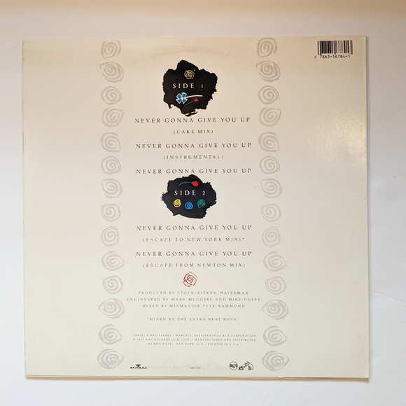 SOLD** Rick Astley Never Gonna Give You Up 12" inch vinyl remix - Picture 3 of 10